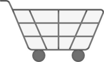 Illustration von Einkaufen Wagen Symbol im eben Stil. vektor