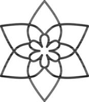 schwarz Gliederung Blume Symbol im eben Stil. vektor