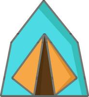 camping tält färgrik ikon eller symbol. vektor