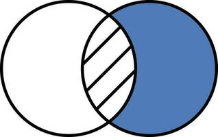 genomskärning ikon i blå och vit Färg. vektor