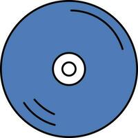 CD oder DVD Symbol im Blau und Weiß Farbe. vektor