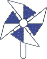 lyckohjul ikon i blå och vit Färg. vektor
