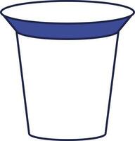 disponibel kopp ikon i vit och blå Färg. vektor