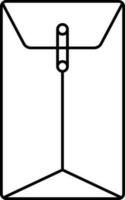 schwarz Gliederung Briefumschlag Symbol im eben Stil. vektor