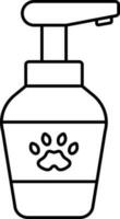 Tier waschen Seife Symbol im schwarz Linie Kunst. vektor