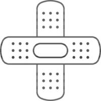 bandage ikon i svart linje konst. vektor