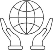 global Pflege Symbol oder Symbol im dünn Linie Kunst. vektor