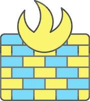 Gelb und Blau Firewall Symbol. vektor