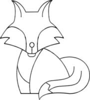 Illustration von Fuchs oder Wolf Symbol im Linie Kunst. vektor