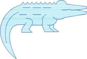 Krokodil Symbol oder Symbol im Blau Farbe. vektor
