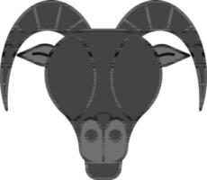 platt stil av aries zodiaken ikon eller symbol i grå Färg. vektor