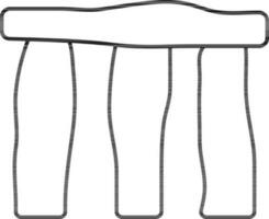 stonehenge ikon i svart linje konst. vektor