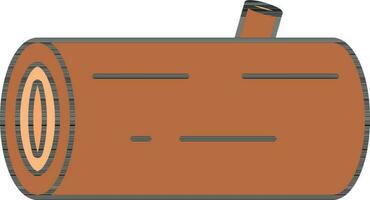 Holz Kofferraum oder Log Symbol im braun Farbe. vektor