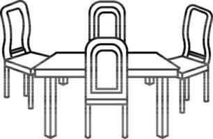 Essen Tabelle Symbol oder Symbol im Linie Kunst Schlaganfall. vektor