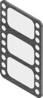 isometrisch Film Streifen oder Spule Symbol. vektor