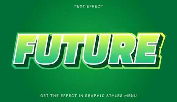 framtida redigerbar text effekt i 3d stil vektor