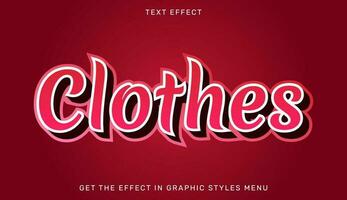 kläder redigerbar text effekt i 3d stil vektor