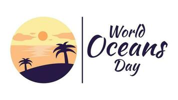 Vektor Illustration von Welt Ozeane Tag im eben modern Design
