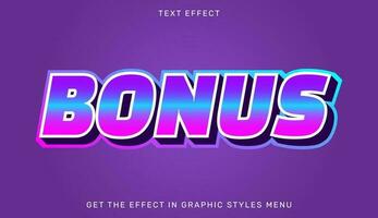 bonus redigerbar text effekt i 3d stil vektor