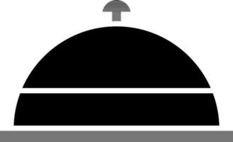 Portion Tablett oder Glocke Glyphe Symbol. vektor