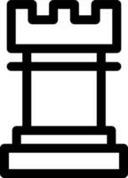 Schach Turm Symbol im schwarz Linie Kunst Symbol. vektor