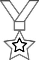 Star Medaille Symbol im Linie Kunst. vektor