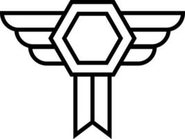 Pilot Abzeichen Symbol im dünn Linie Kunst. vektor
