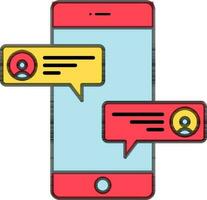 online chatten von Smartphone Symbol oder Symbol. vektor