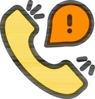 varning eller underrättelse telefon ring upp meddelande ikon i platt stil. vektor