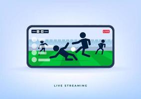 Fußball oder Fußballliga Live-Streaming auf dem Handy vektor