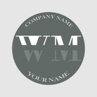 första wm logotyp brev monogram lyx hand dragen vektor