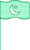 islamic flagga ikon i grön och vit Färg. vektor