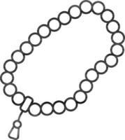 tasbih Symbol im schwarz Linie Kunst. vektor