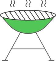 Grill Grill Symbol im Grün und Weiß Farbe. vektor