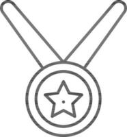 Star runden Medaille Symbol im Linie Kunst. vektor