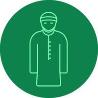 Muslim Mann Symbol auf Grün Hintergrund. vektor