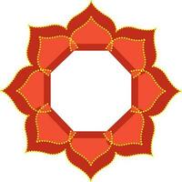 Orange und Weiß Mandala Rahmen oder Rangoli auf Weiß Hintergrund. vektor