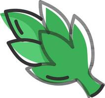 Grün Hopfen Symbol im eben Stil. vektor