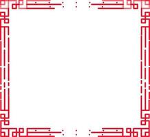 kinesisk fyrkant gräns ram i röd linjär stil med kopia Plats. vektor