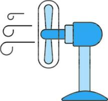 isoliert Blau Tabelle Ventilator Symbol im eben Stil. vektor