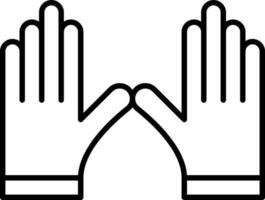handskar ikon i svart linje konst. vektor