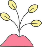 sprießen oder Plantage Symbol im Rosa und Gelb Farbe. vektor