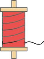 sträng spole ikon i röd och orange Färg vektor