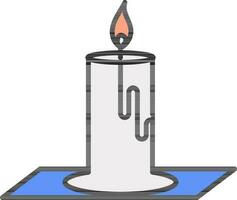 Verbrennung Kerze Symbol im Blau und grau Farbe. vektor
