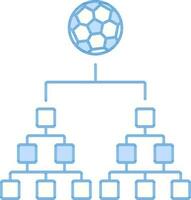 fotboll team Diagram ikon i blå och vit Färg. vektor