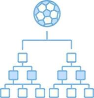Fußball Mannschaft Diagramm Symbol im Blau und Weiß Farbe. vektor