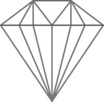 Diamant Symbol im schwarz Linie Kunst. vektor