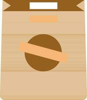 platt stil stämpel paket väska ikon i brun Färg. vektor