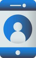 blå Färg användare profil i smartphone ikon. vektor