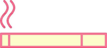 eben Stil Zigarette Symbol im rot und Gelb Farbe. vektor
